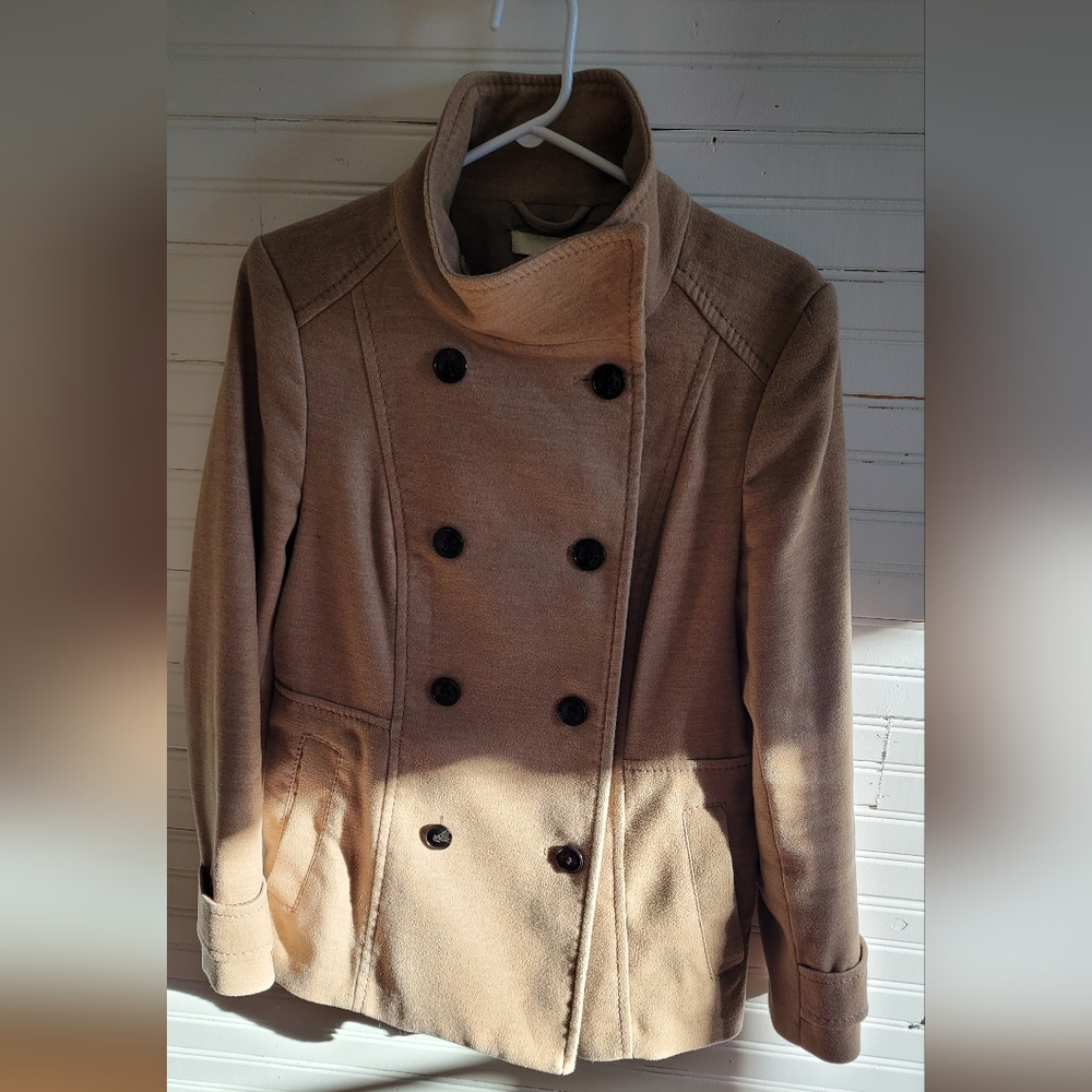 H&M Camel coloured Pea Coat - size 10